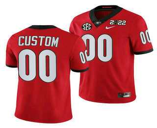 Men%27s Georgia Bulldogs ACTIVE PLAYER Customized 2022 Patch Red College Football Stitched Jersey